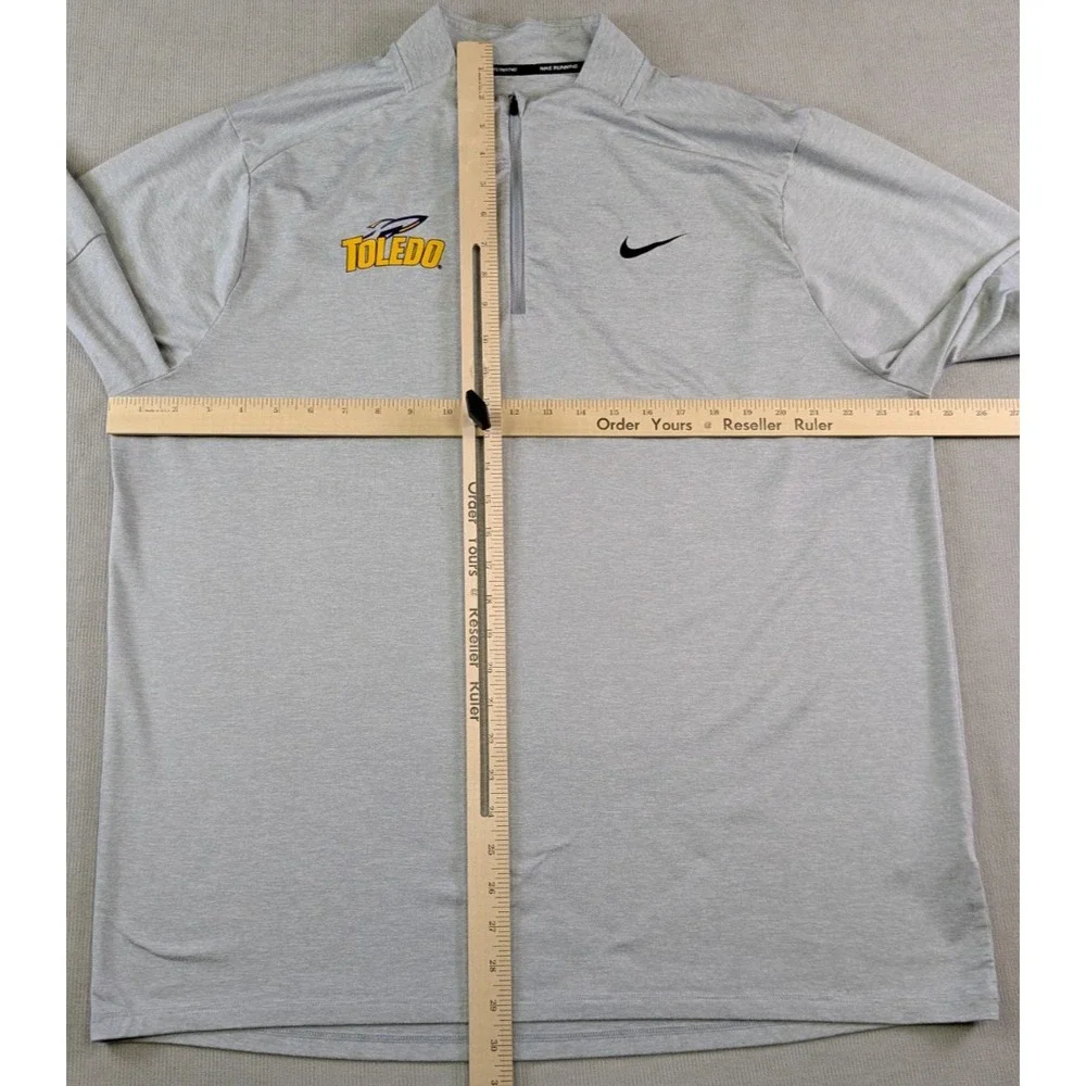 Toledo Rockets Pullover Mens XL Gray Nike Dri-Fit Training Shirt Performance Zip